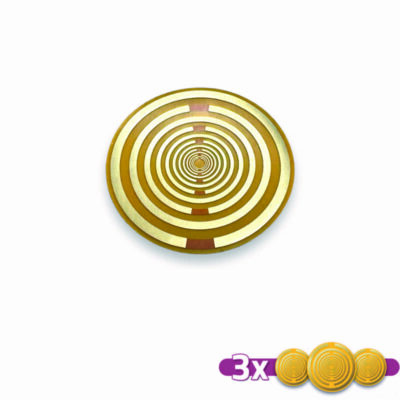 Energy Disc Stickers 30mm, 3 MWO Stickers golden plated